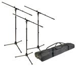 World Tour MSP300 Microphone Stand 3 Pack With Bag